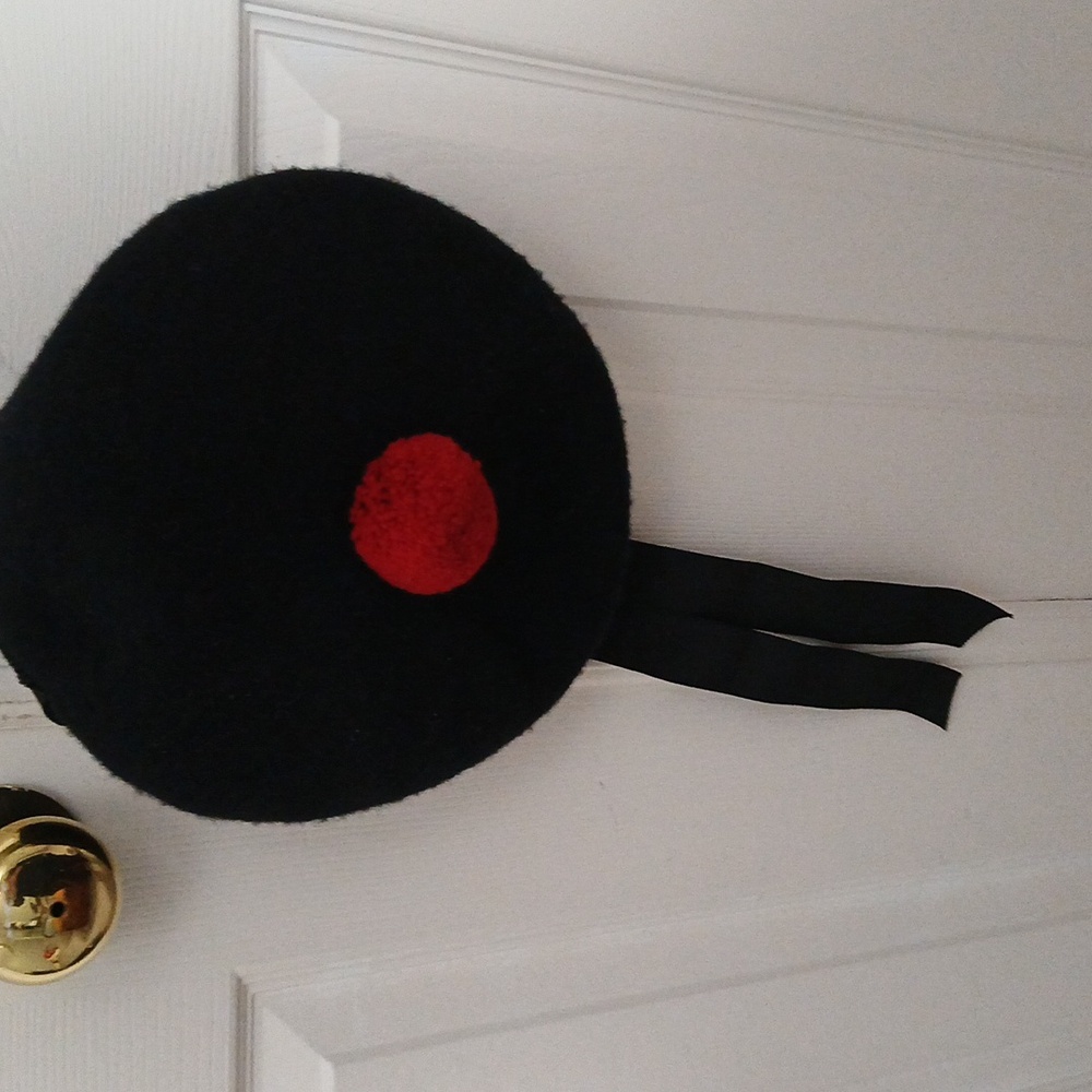 Plain Black Wool Scottish Bagpipe/Kilt Hat